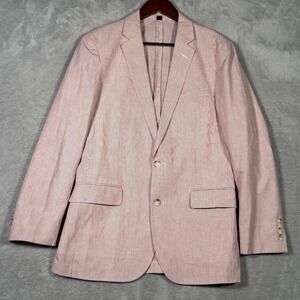 J Crew Ludlow Blazer Mens 36R Stripe Linen Cotton Somelos Portugal Sport Coat